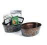 oval tub dark brown finish blue scroll by878 1swb wholesale metal