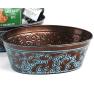 oval tub dark brown finish blue scroll by878 1swb wholesale metal
