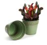 7  solid iron spun planter green 6  pot bn45 1gr