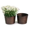 10  metal pot ribbed copper finish by10 1rcp wholesale containers pails