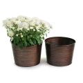 10  metal pot ribbed copper finish by10 1rcp wholesale containers pails