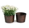 10  metal pot ribbed copper finish by10 1rcp wholesale containers pails