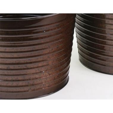 10  metal pot ribbed copper finish by10 1rcp wholesale containers pails