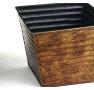 75  ribbed sq tin pot cover brown ty97 1br wholesale
