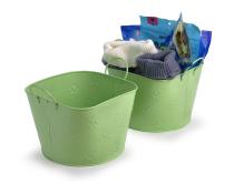 85  metal embossed paw print bucket lime green by02 1plg wholesale