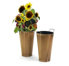6.5" French Bucket  Ribbed Antiqued Butterscotch Finish