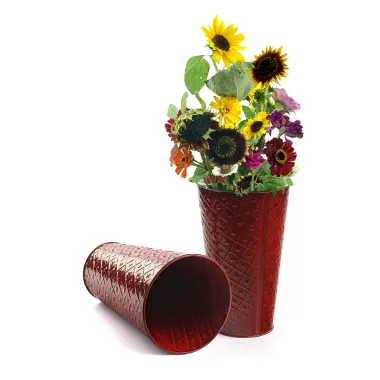 6.5" French Bucket  Red Star Embossed no Handles