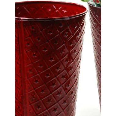 6.5" French Bucket  Red Star Embossed no Handles
