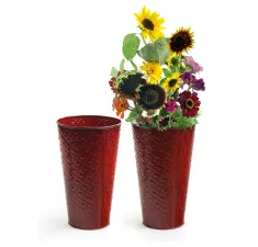 6.5" French Bucket  Red Star Embossed no Handles