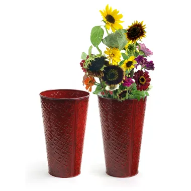 6.5" French Bucket  Red Star Embossed no Handles