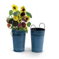 5.5" French Bucket Antiqued Blue Wash