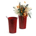 5.5" French Bucket Red Embossed Star with Fixed Handles