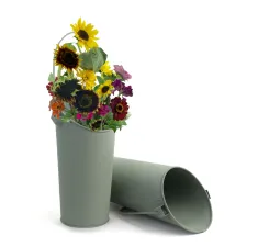 Metal Wall Pocket Pail Powder Coated Green
