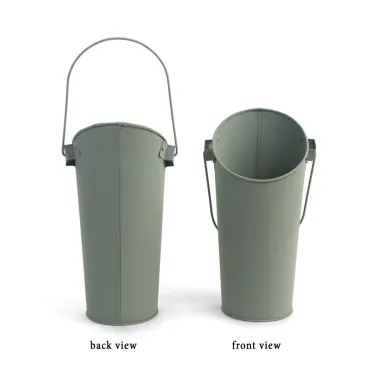 Metal Wall Pocket Pail Powder Coated Green