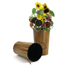 5.5" French Bucket Ribbed Butterscotch with Fixed Handles