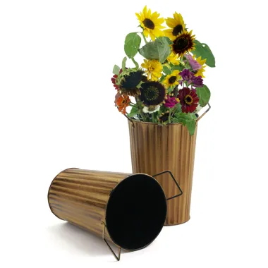 5.5" French Bucket Ribbed Butterscotch with Fixed Handles