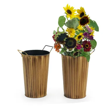5.5" French Bucket Ribbed Butterscotch with Fixed Handles