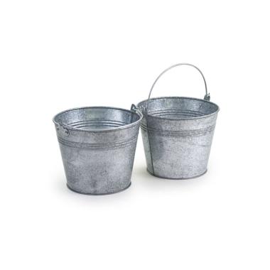 6" Galvanized Pail - Acid Wash Finish