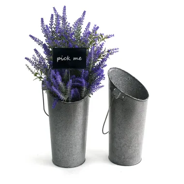 Metal Wall Pocket Pail Vintage Finish