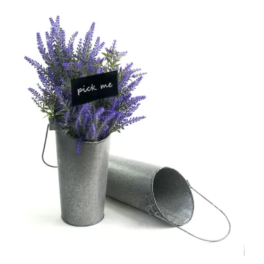 Metal Wall Pocket Pail Vintage Finish