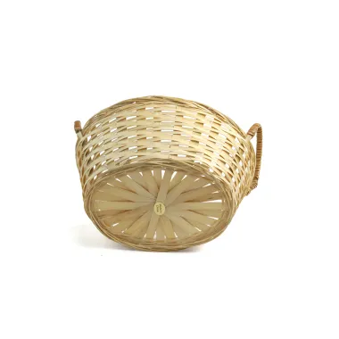 Bamboo Oval Tray Natural with side Handles