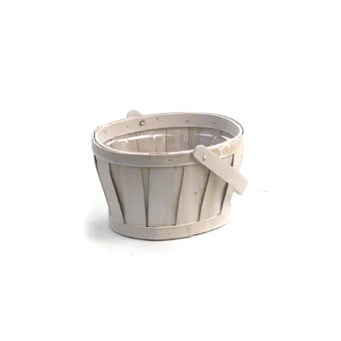 Small Woodchip Oval Shop White