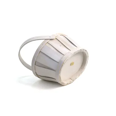 Small Woodchip Oval Shop White