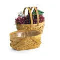 Med Woodchip/Bamboo Oval Double Folding