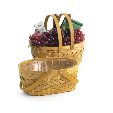 Med Woodchip/Bamboo Oval Double Folding